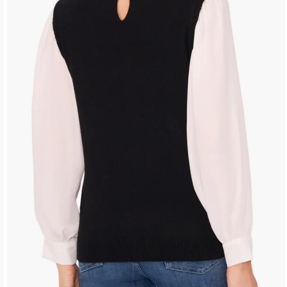 NWOT CeCeBlack Crew Neck Sweater with Ribbed Texture SZ-XS - Picture 2 of 8